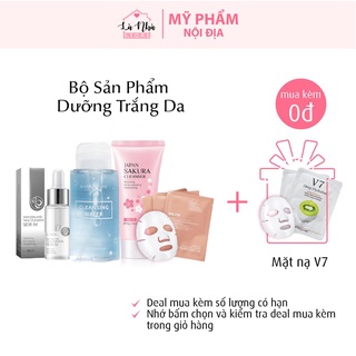 Bộ sản phẩm dưỡng trắng hồng, cải thiện màu da giúp da đều màu