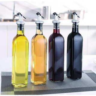 Chai đựng dầu ăn thủy tinh 500ML - bình rót dấm, nước mắm, mật ong TẶNG ( vòi chiết)