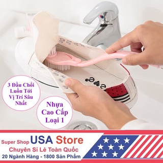 Chổi Cọ Đánh Giày Dép Chuyên Dụng - Vệ Sinh Những Chỗ Hẹp, Sâu của Giầy (Kiểu 2/3 Đầu Chổi)