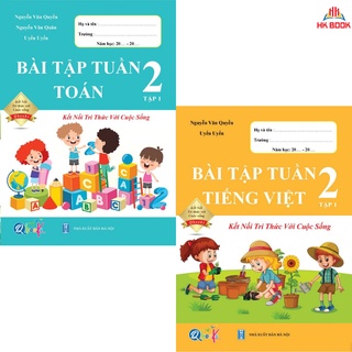 Sách - Combo Bài Tập Tuần Toán và Tiếng Việt 2 - Kết Nối Tri Thức Với Cuộc Sống - Tập 1 (2 cuốn)