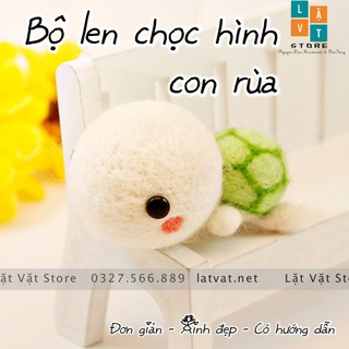 Bộ kit len chọc Tiểu Quy - Bé Rùa bé nhỏ cute phô mai que - Needle felting turtle cho người mới bắt đầu