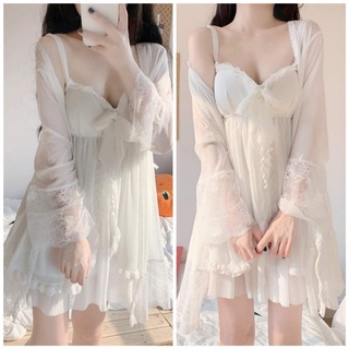 Váy ngủ áo choàng ❣️FREE SHIP❣️ Đầm ngủ sexy lụa Satin Chất Siêu Mát Dáng Siêu Xinh