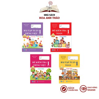 Sách - Bài tập tuần và Đề kiểm tra toán và tiếng việt lớp 1 học kỳ 2 Cánh diều Bộ 4 quyển