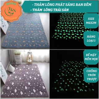 Thảm lông thỏ phát sáng siêu mềm mượt , Thảm lông trải sàn m6x2m chống trượt loại 1 giá rẻ
