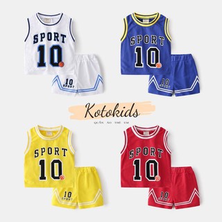 Bộ ba lỗ bé trai WAPYPY, WELLKIDS bộ đồ thể thao bé trai chất vải đục lỗ thoáng mát