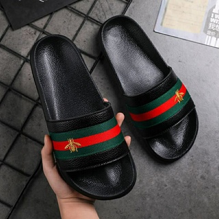 [ MẪU MỚI ] Dép lê thời trang quai ngang nam đẹp thêu ong đế cao 4cm.Hàng sẵn kho từ 38-43