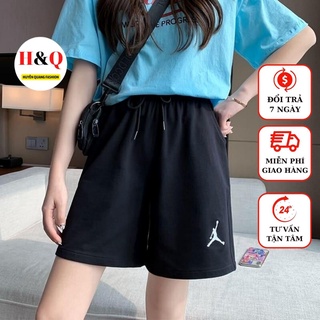 Quần đùi cạp chun bóng rổ - quần short unisex nam nữ thể thao đi chơi chất thun mềm mát - Huyền Quang