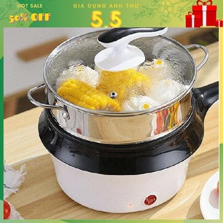 [Rẻ vô địch] Nồi Lẩu Chảo Điện 2 Tầng Mini Cầm Tay Tiện Dụng - Nồi Lẩu Chảo Điện Đa Năng