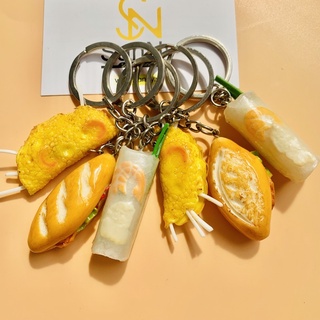 Móc khóa bánh mì Việt Nam Keychain Handmade 100% chất liệu bằng đất sét