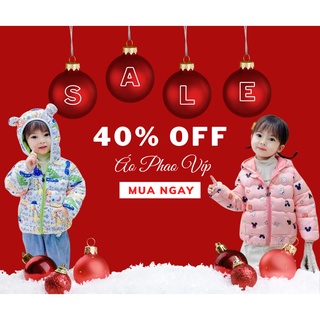 Aó Khoác  Phao Béo Tai Gấu Cho Bé Size 80-120 Từ 10-20kg