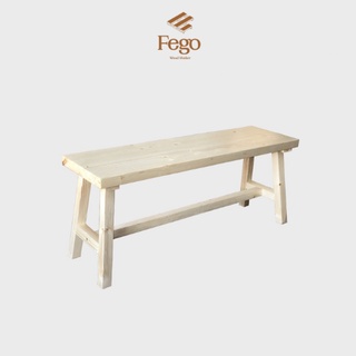 Ghế băng dài FEGO bằng gỗ tự nhiên cao 45cm để ban công, hành lang đi giày