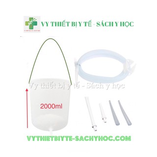 Bộ Dụng Cụ Coffee Enema 2 lít ( bốc nhựa) Thải Độc Cà Phê, Thải Độc Đại Tràng, Túi Súc Ruột Bằng Silicon Và Túi xúc ruột