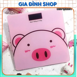 Cân Điện Tử ⚡️𝐅𝐑𝐄𝐄 𝐒𝐇𝐈𝐏⚡️ Cân Điện Tử Sức Khỏe Hình Chú Heo Xinh Xắn - Bề Mặt Kính Cường Lực - Độ Chính Xác Cao