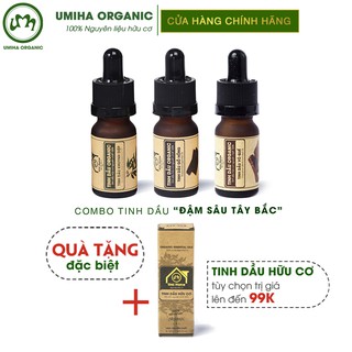 Combo 3 lọ Tinh Dầu UMIHA gồm - Gỗ Hồng, Khuynh Diệp, Vỏ Quế (10mlx3) - Hữu cơ nguyên chất