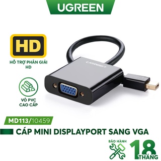 Cáp Mini Displayport To VGA Chính Hãng Ugreen 10458 Full HD MD113 - Hàng phân phối chính hãng - Bảo hành 18 tháng