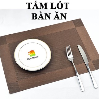 Tấm lót bàn ăn, placemat : miếng thảm trải bàn ăn PVC cách nhiệt, cao cấp, chống trượt