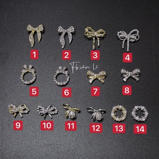phụ kiện charm hình nơ các loại trang trí nail 1 viên