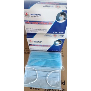 KHẨU TRANG KHÁNH AN 4 LỚP KHÁNG KHUẨN LOẠI 2 MÀU XANH