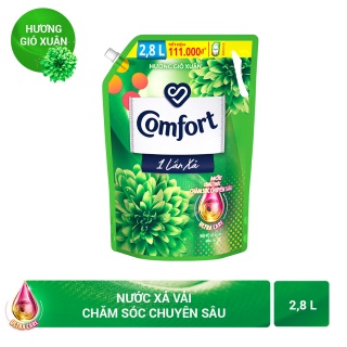 Nước Xả Vải Comfort Giữ Màu &amp; Bền Vải Một Lần Xả Hương Gió Xuân túi 2.8L