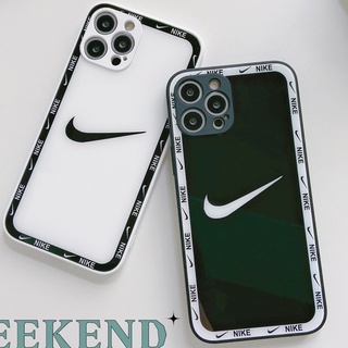 Ốp điện thoại mặt kính họa tiết nike cổ điển thích hợp cho Apple 11iPhone7P 8P X XR XSMAX