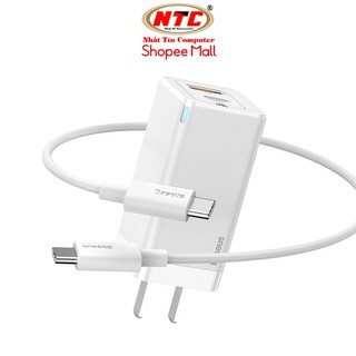 Bộ sạc nhanh kèm cáp TypeC to TypeC Baseus CCGAN45UC GaN Mini 45W Hỗ trợ PD/QC3.0/ BPS/ SCP/ FCP/ AFC Multi