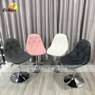 Ghế Trang Điểm Xoay Bọc Da Cao Cấp Mẫu Cúc Cách Điệu Cao 30-50Cm (Hàng Có Sẵn)