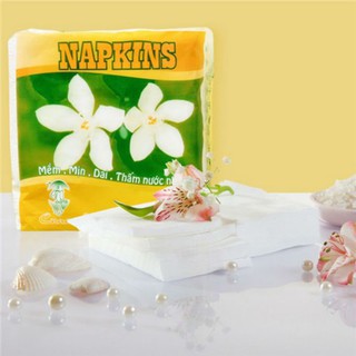 Bịch 40 tờ - Bịch khăn Giấy Khô Vuông Hoa Mai 40 tờ