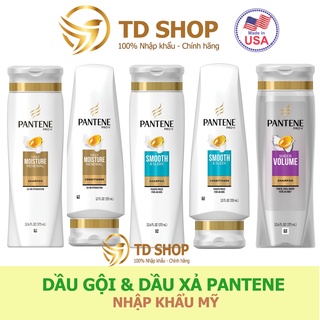 [NK Mỹ] Dầu Gội + Dầu xả Pantene Mỹ Classic clean I Smooth&amp;sleek I Moisture renewal I Sheer volume 375ml - TD Shop