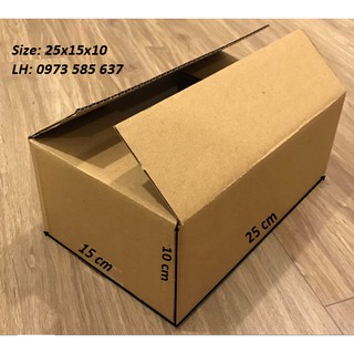20x15x10 Combo 100 Hộp Carton - Gói Hàng Ship Cod, Hộp Giấy 3 Lớp