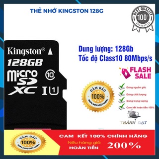 Thẻ Nhớ ,Thẻ nhớ MicroSDHC 128Gb Kingston Calss 10 80Mpbs/s