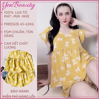 Bộ Quần Áo Ngủ Nữ Cộc Tay Mặc Nhà Mùa Hè - Đồ Bộ Lụa Mango Đùi Mặc Ở Nhà Nữ, Nhiều Mẫu Dễ Thương, YENBEAUTY