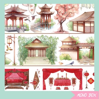 [Chiết] Washi tape 6x35cm chủ đề hình nền, băng keo dán trang trí làm tranh washi Mono_box