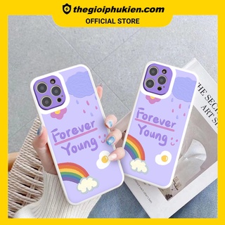 Ốp iphone - Ốp lưng iphone cạnh vuông viền camera forever young dành cho ip 6 đến 14promax - ng111