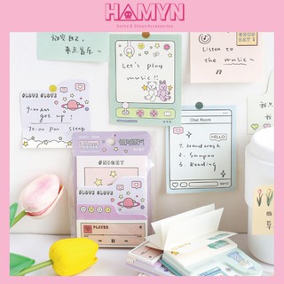 Giấy Nhớ Memo Pad Giấy Note Chủ Đề Galaxy Vũ Trụ Alien Cho Sổ Planner Bullet Journal A03 - HAMYN