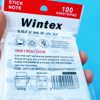 Giấy Nhớ Màu Vàng Wintex Hình Vuông Kích Thước 𝟯𝘅 𝟯 𝗶𝗻𝗰𝗵／𝟳𝟲𝘅𝟳𝟲𝗺𝗺