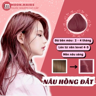 Thuốc nhuộm tóc NÂU HỒNG | Tặng Vitamin E nhuộm tóc, bao tay nhuộm tóc, mũ trùm tóc, nhuộm dành cho học sinh, chén nhuộm