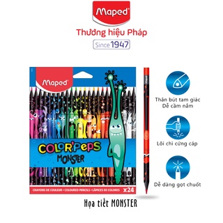 Chì màu Maped họa tiết Monster - 24 màu/hộp