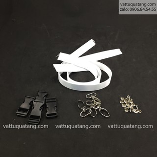 Phôi dây đeo thẻ khoá nhựa đen 20mm - in chuyển nhiệt