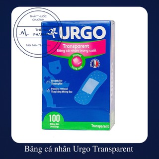 Urgo Transparent Thái Lan - Băng cá nhân trong suốt, chống nước cao (Hộp 20 cái và 100 cái)