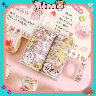 Washi tape băng dính dễ thương dán sổ tay bullet journal trang trí cute nhũ kim tuyến WS8