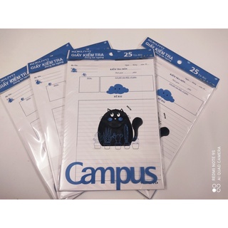 Giấy kiểm tra cấp 2 kẻ ngang Campus 25 tờ đôi