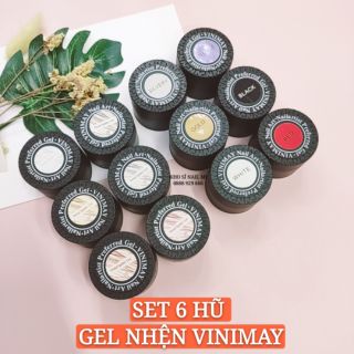 Set 6 hũ gel nhện Vinimay chính hãng chất đậm đặc - gel mạng nhện trang trí móng tay nghệ thuật