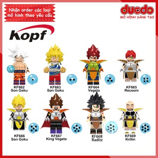 Minifigures các nhân vật 7 viên ngọc rồng mới nhất - Đồ chơi Lắp ghép Mini Dragon Ball Goku KF6057 Mô hình