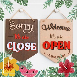 Bảng gỗ OPEN CLOSE 2 mặt nhiều mẫu Siêu dễ thương