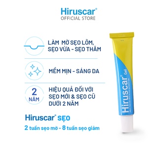 Gel cải thiện sẹo vừa, sẹo lõm, sẹo thâm Hiruscar Gel 20g