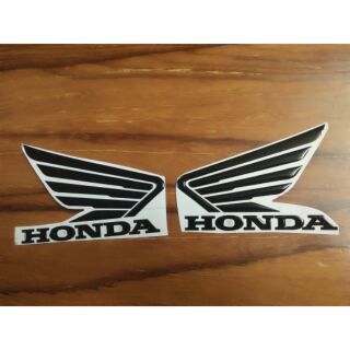 Bộ tem nổi cánh chim honda đen lớn 8cm