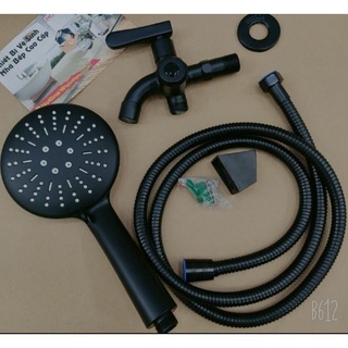 0Bộ Sen Tắm Lạnh Inox 304 Sơn Tĩnh Điện Màu Đen