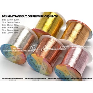 Dây kẽm trang sức Copper Wire -Cuộn lớn tiết kiệmDIY Cici handmade (cam kết không gỉ) phụ kiện cô dâu phụ kiện trang sức