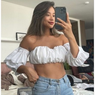 Áo Croptop Nữ Xếp Ly Ngực Tay Phồng Cá Tính ( Mã N4228)