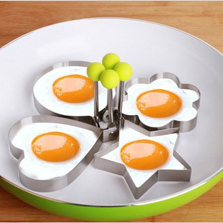 [HÀNG CÓ SẴN] Khuôn chiên trứng tạo hình trứng làm bánh bằng inox nhiều hình dáng tiện dụng